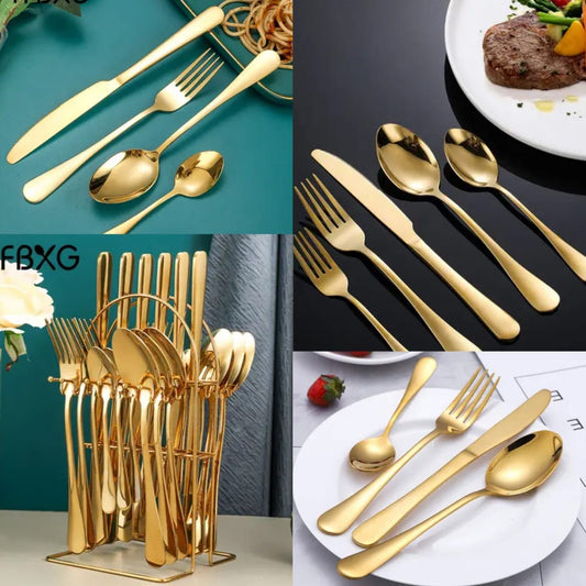 24-Piece Gold Cutlery Set