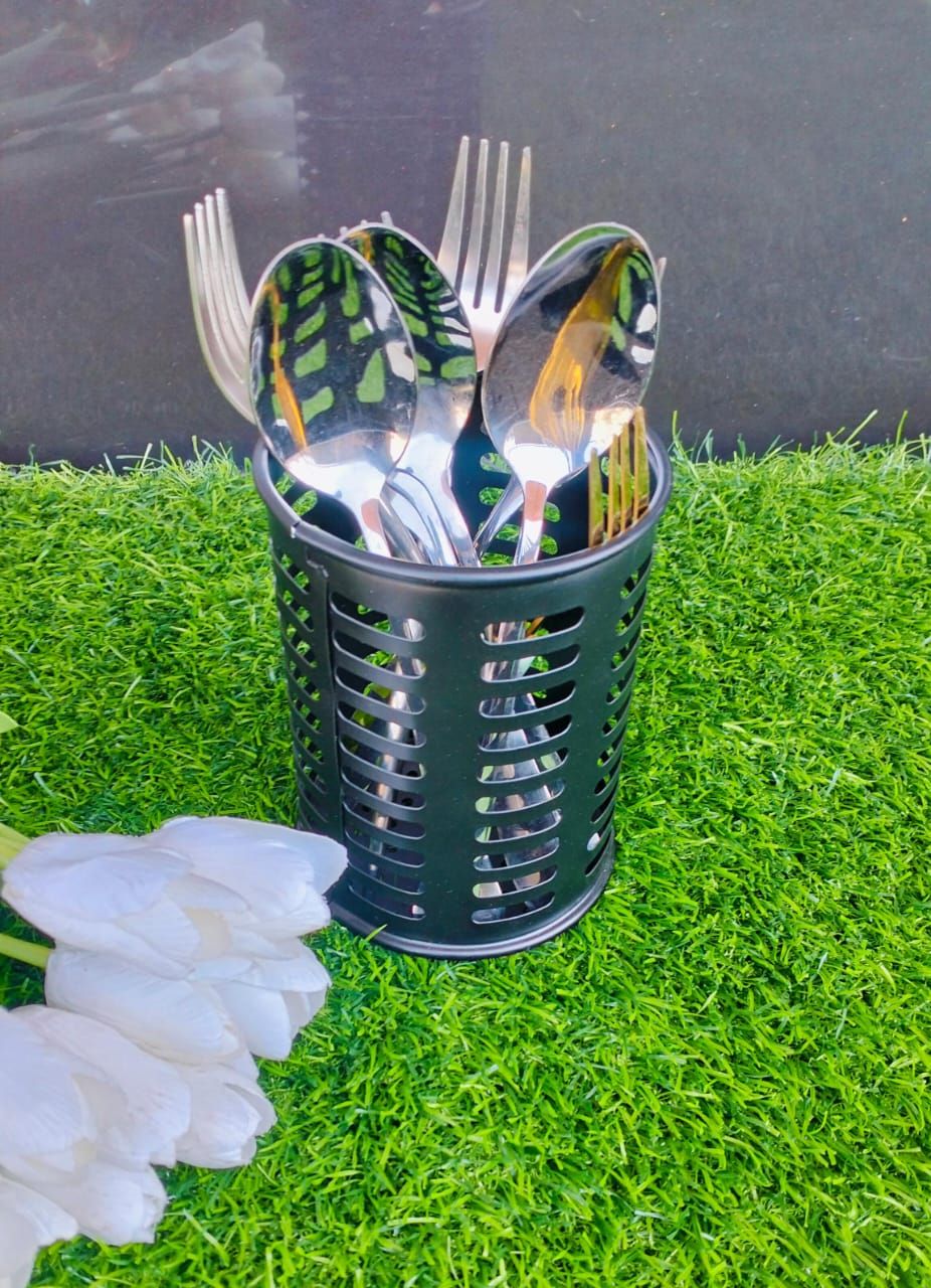 metallic cutlery holder