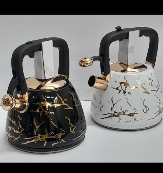 3L Stainless Steel and Marble Whistling Kettle