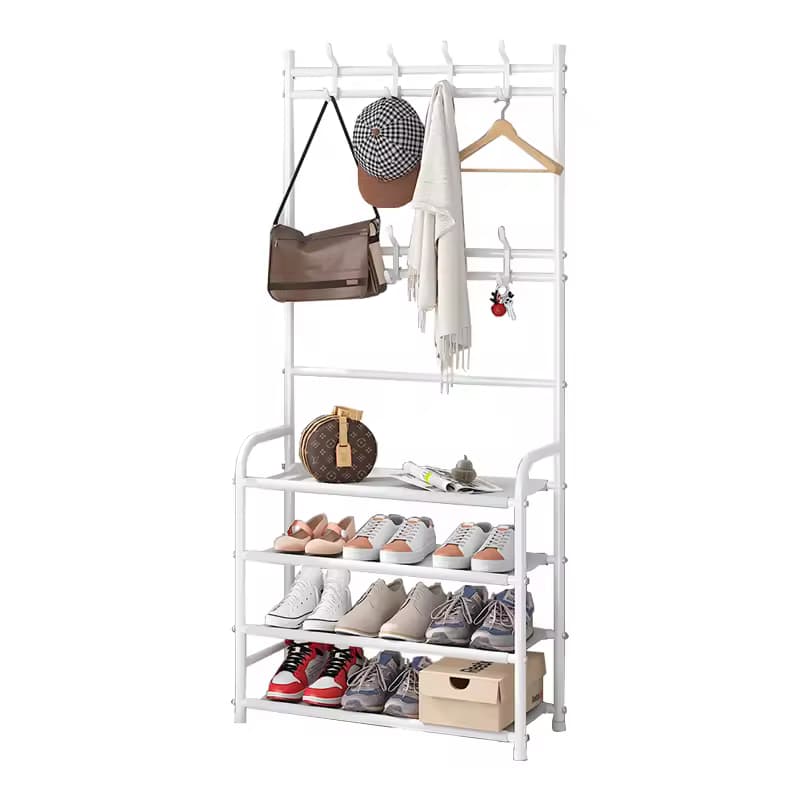 Multi-functional shoe and hat rack