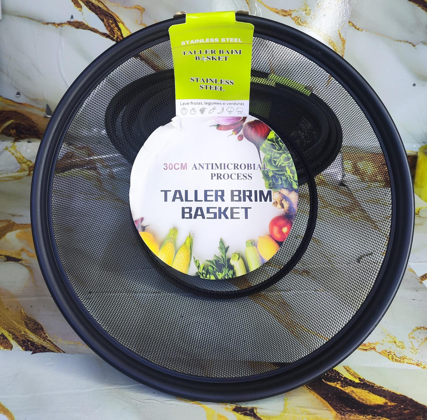 "Taller Brim " mesh strainer basket