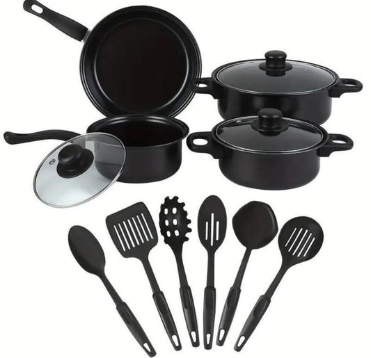 13-Piece Black Nonstick Cookware Set