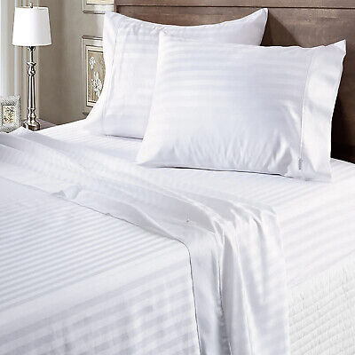 White Stripped Bedsheets 4 Pieces set.